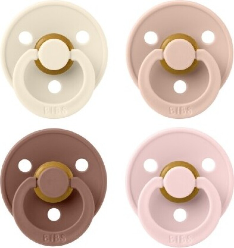 Bibs Colour 4-pack, Størrelse 1 (0-6 Måneder) Rund I Lateks