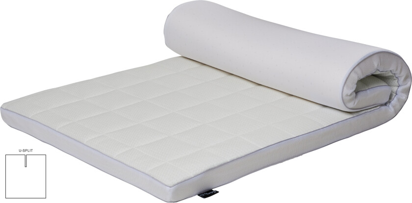 Naturlateks U-splitt overmadrass - 180x200 cm - 7 cm høy - 100% Talalay naturlateks - Nature By Borg