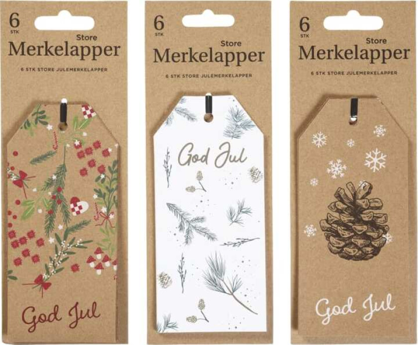 Merkelapper Kraft Store 6stk