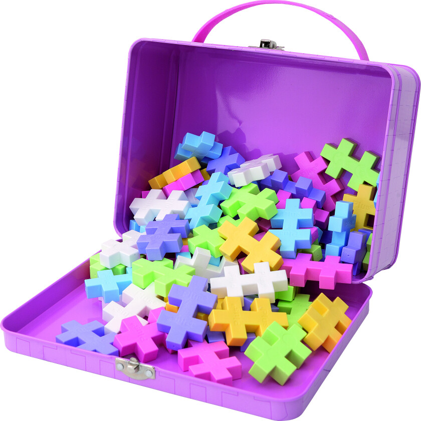 Midi Rosa Metallkoffert - 70 Midi Pastell Byggeklosser