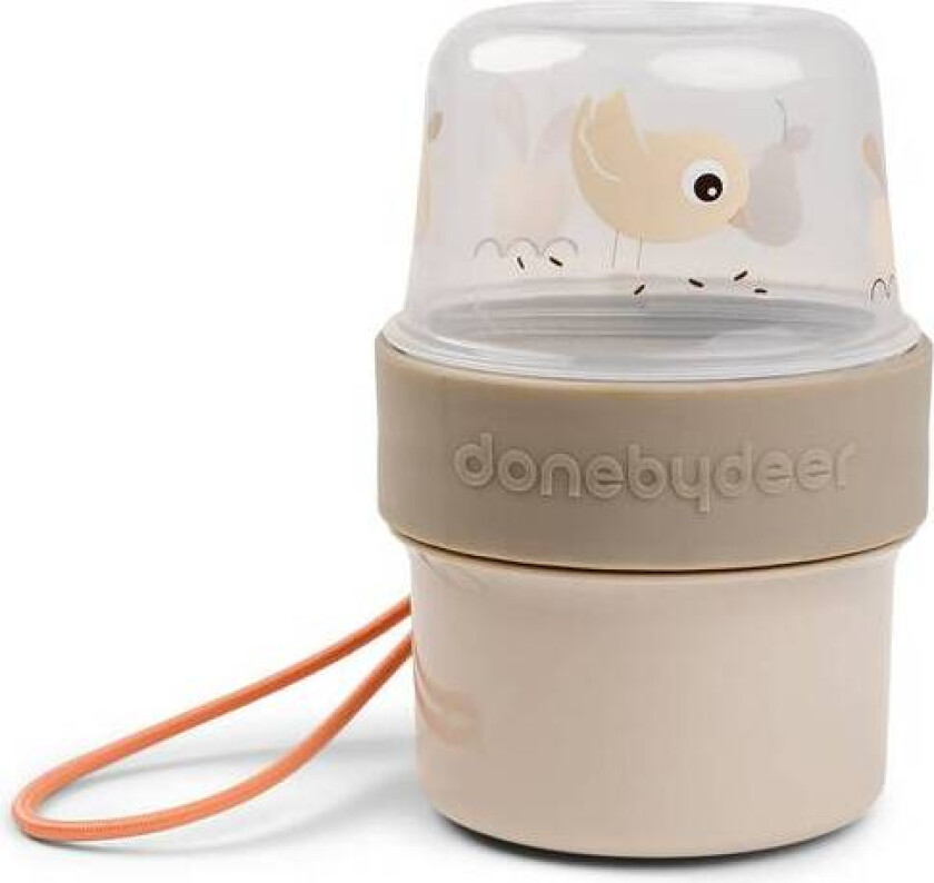 Done By Deer To Go 2-Way Snack Container Birde, Sand