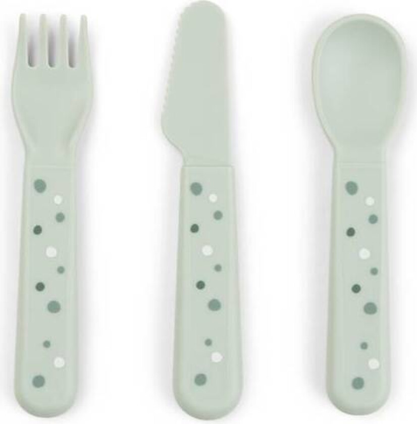 Done By Deer Bestikk Foodie Cutlery Set Happy Dots, Grønn