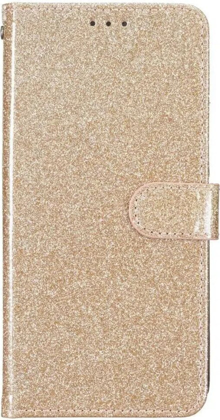 Samsung Galaxy A35 (5G) Flip Deksel med Lommebok og Stropp - Glitter - Gull