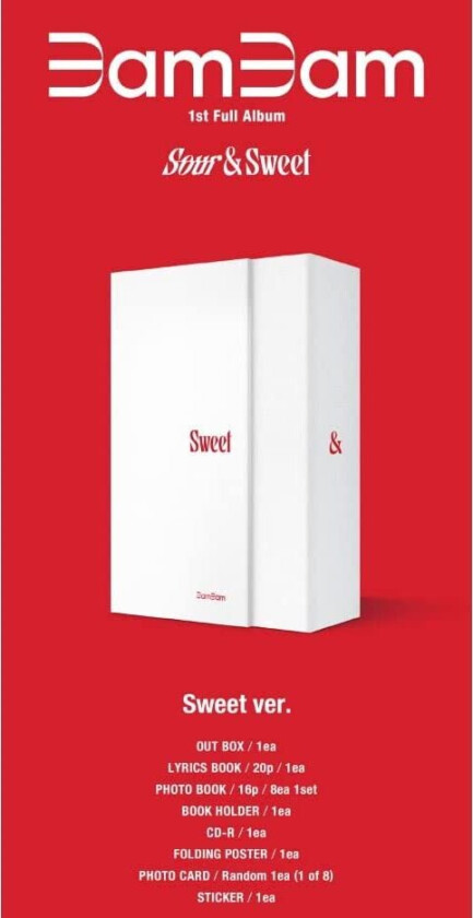 Bambam Sour & Sweet Sweet Version Incl. 20pg Lyrics Book, 16pg Photo Book, Poster, Photocard + Sticker CD