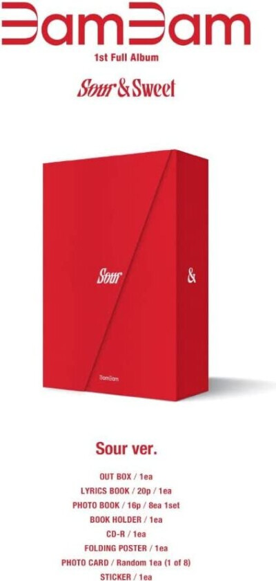 Bambam Sour & Sweet Sour Version Incl. 20pg Lyrics Book, 16pg Photo Book, Poster, Photocard + Sticker CD