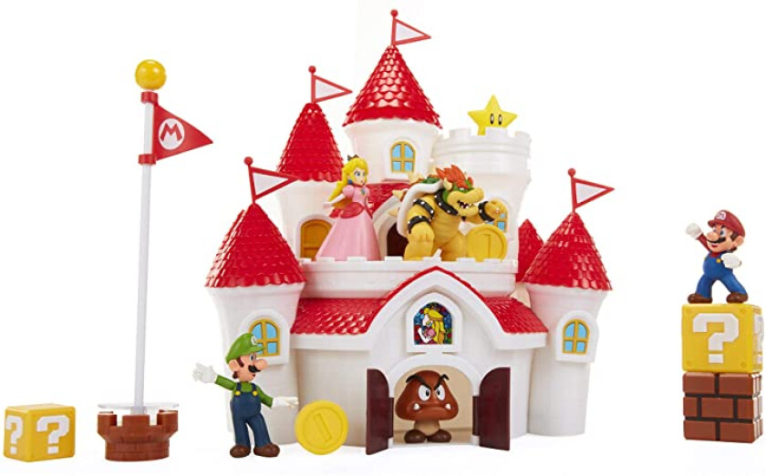 Nintendo  Lekesett Med 6 Cm Figur - Deluxe Mushroom Kingdom Castle