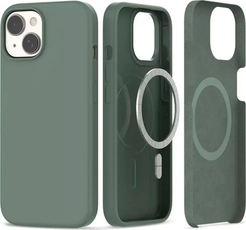 Tech-Protect iPhone 15 Tech-Protect Silikon Deksel - MagSafe Kompatibel - Olive