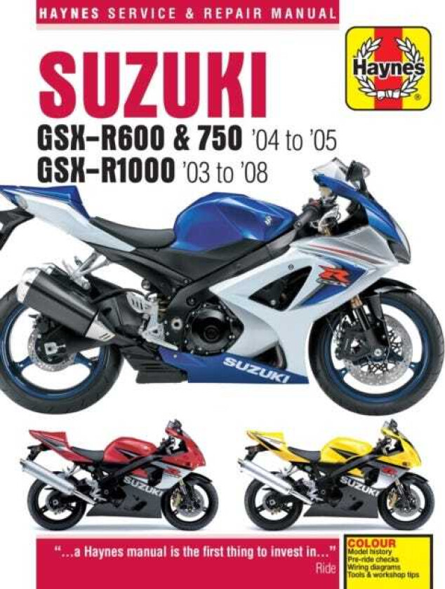 Suzuki GSXR600/750 (04 05) & GSXR1000 (03 08) Haynes Repair Manual