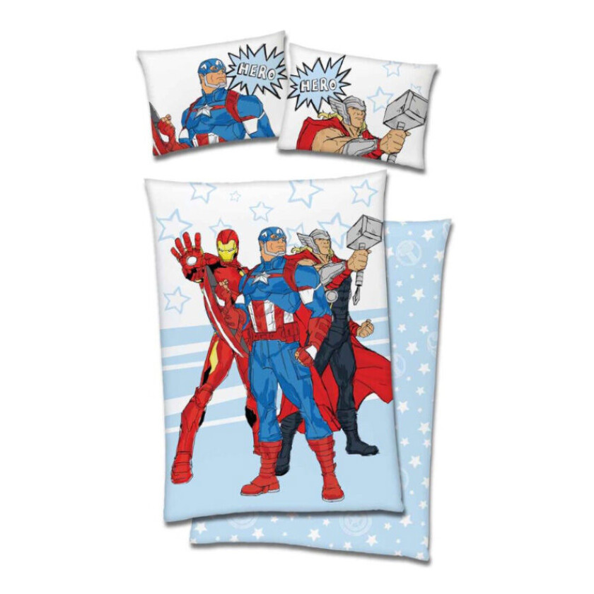 Marvel Sengesett 140x200/50x70 Cm - Captain America / Iron Man / Thor