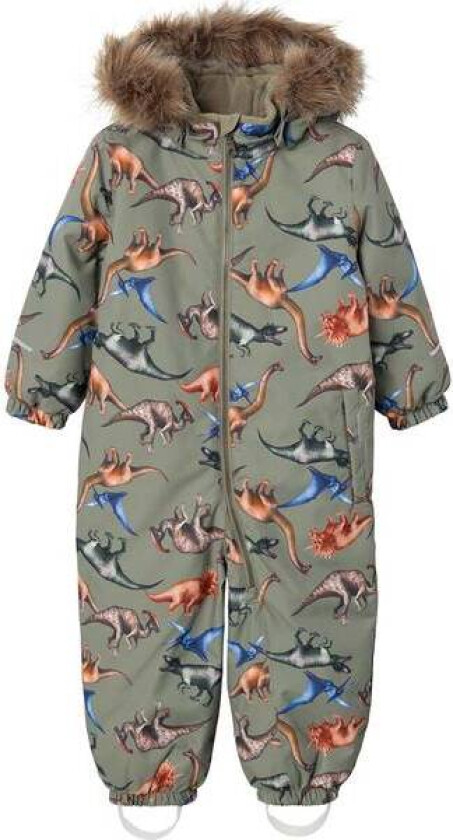 Name It Snow10 Vinterdress Med Dino, Vetiver