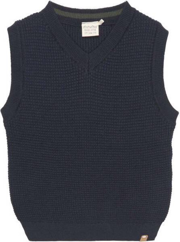 Strikket Vest Til Barn Og Småbarn, Dark Navy