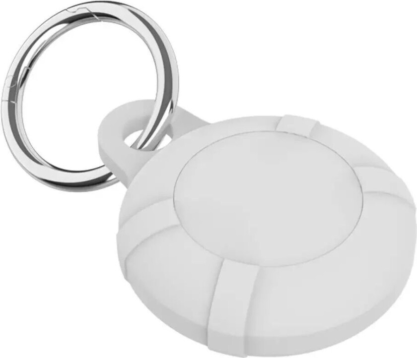 AirTag Silikonetui med Nøkkelring - Hvit