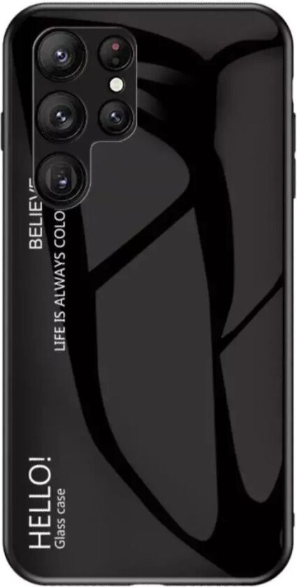 Samsung Galaxy S23 Ultra Glass Bakdeksel - Hello - Svart