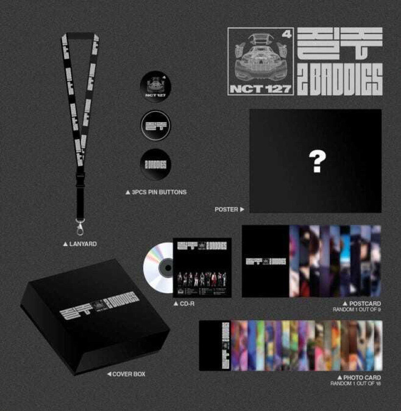 NCT 127 2 Baddies Lanyard + Button CD