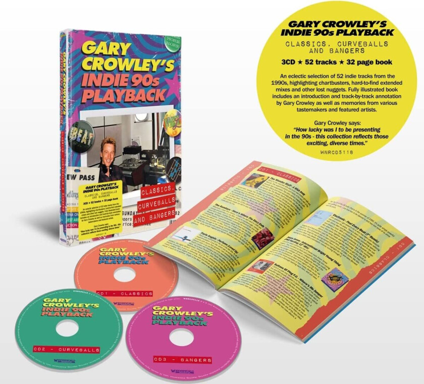 Diverse Artister  Gary Crowley's Indie 90s Playback  Classics, Curveballs & Bangers  CD