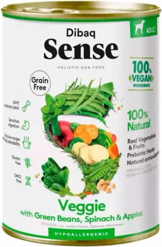 Bilde av Dog Grainfree Veggie Green Beans, Spinach and Apple Våtfôr til hund 12x380g