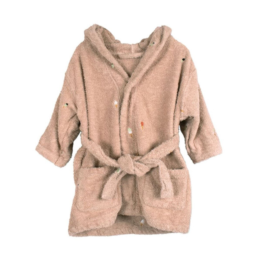 Badekåpe med broderi 1-2 år - Frappé