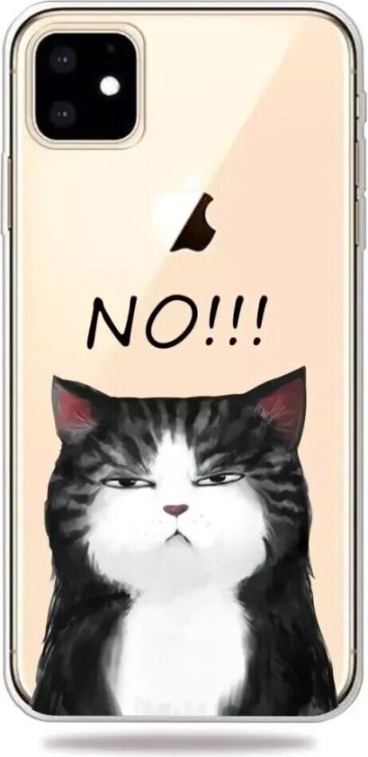 iPhone 11 Fleksibel Plastik Deksel m. Sur Katt Trykk