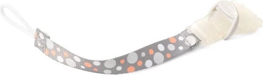 BABYONO Smokkholder med Klips - Grå/Oransje