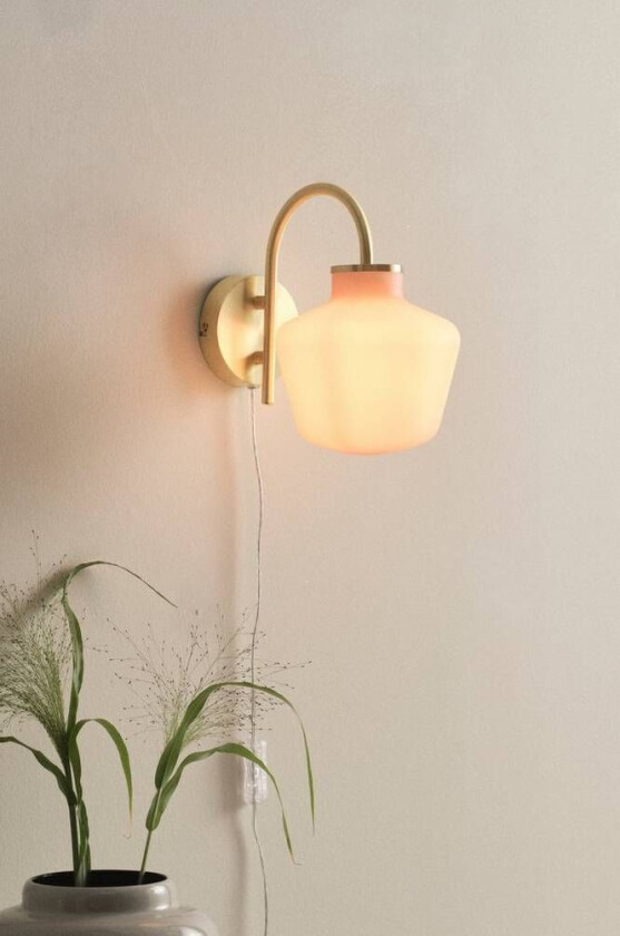 vegglampe Messing/rosa
