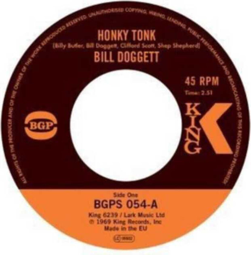 Bill Doggett Honly Tonk/Honky Tonk Popcorn LP/Vinyl
