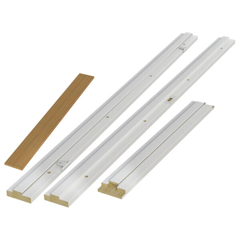 Karmsett 121 mm m/terskel hvit bomull S0502-Y 90x210 cm