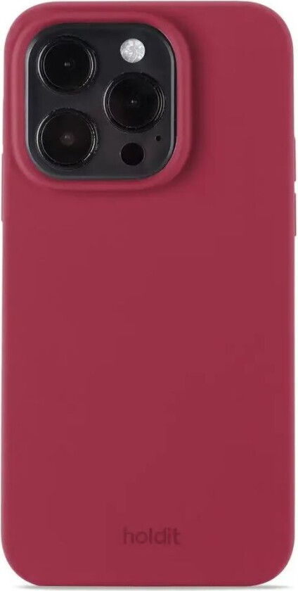 Holdit iPhone 15 Pro Soft Touch Silikon Deksel - Red Velvet
