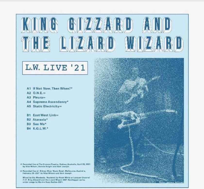 King Gizzard & The Lizard Wizard L.W. Live In Australia '21 (Reverse Groove) LP/Vinyl