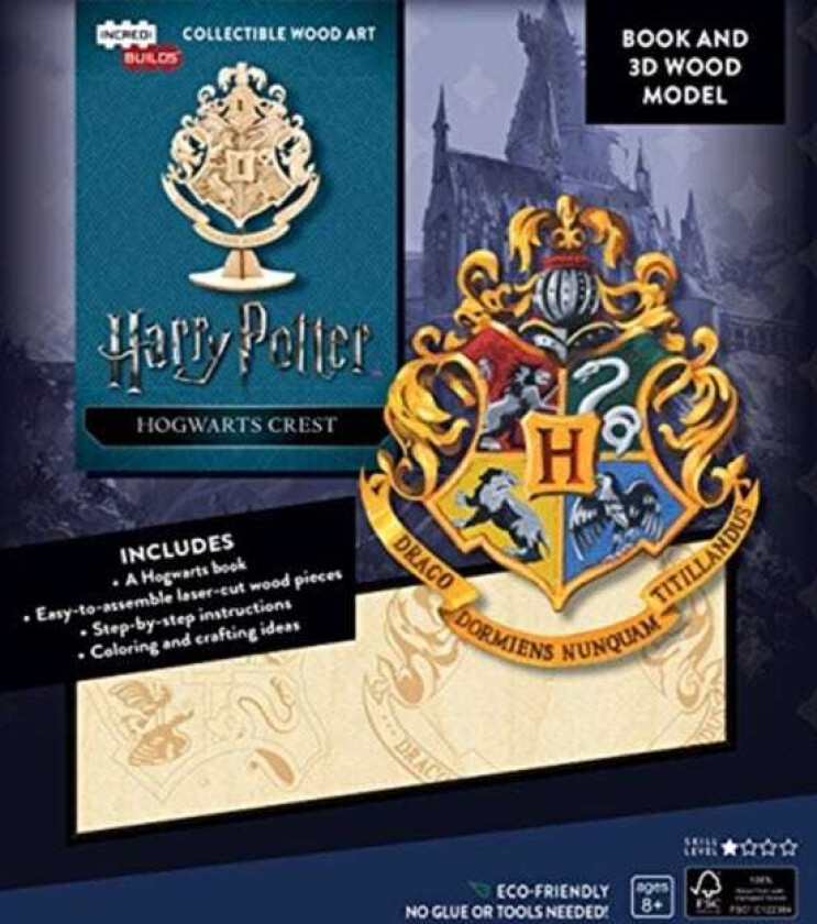 Harry Potter Hogwarts Crest 3D Wood Model