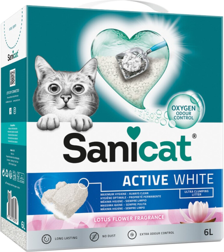 Active White Lotus Flower kattesand - 3 x 6 l