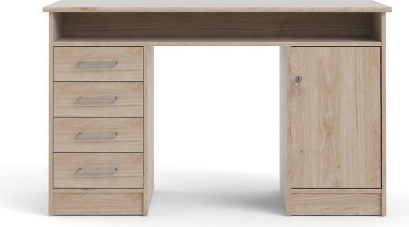 Fula skrivebord 4 skuffer Hickory dekor .