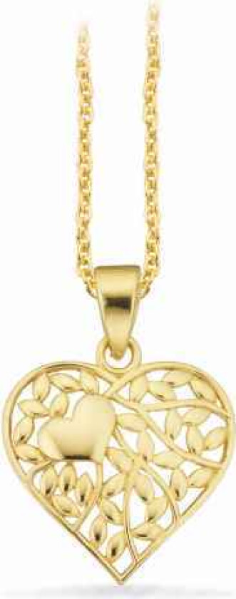 Hjerte Forgylt Sølv Halskjede 239022