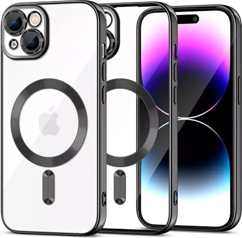 Tech-Protect iPhone 15 Plus Tech-Protect MagShine Deksel - MagSafe Kompatibel - Gjennomsiktig / Svart