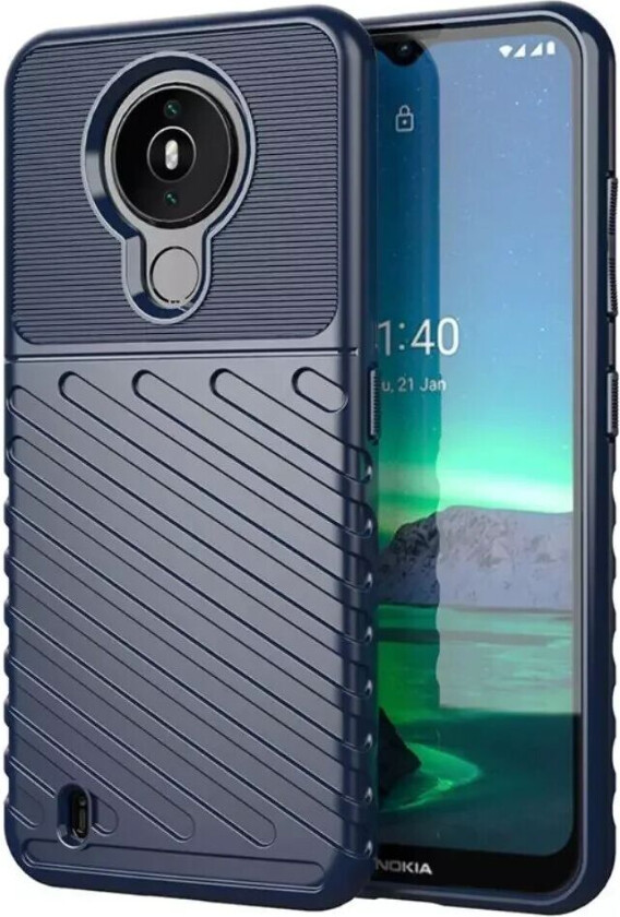 Nokia 1.4 Thunder Series Twill Plastik Bakdeksel - Blå