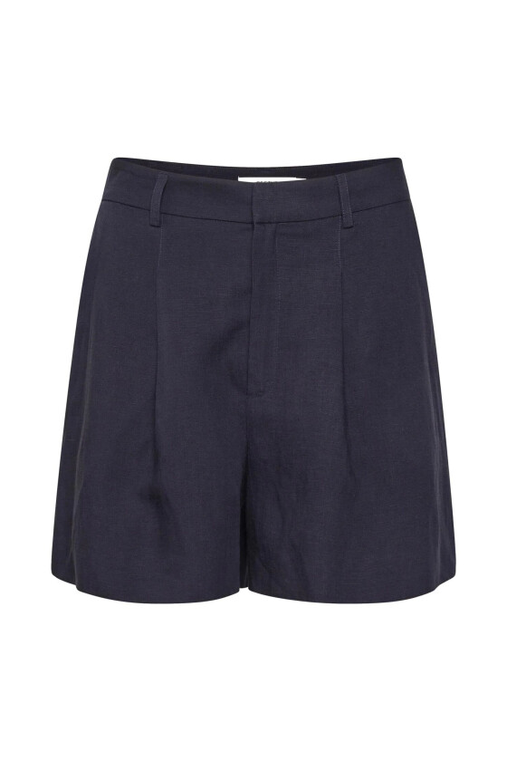 Malougz Linen Mw Shorts Shorts Mørkeblå female 36