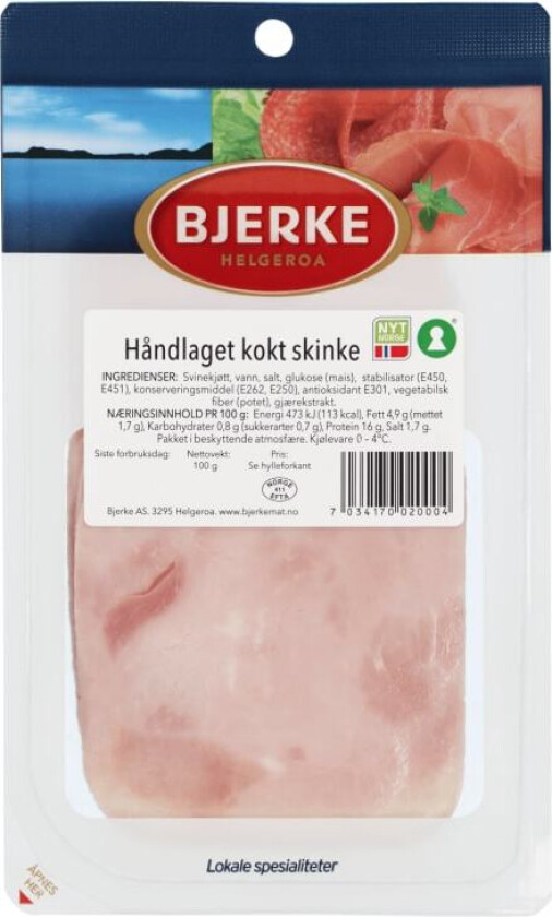 Kokt Skinke skivet 100g Bjerke