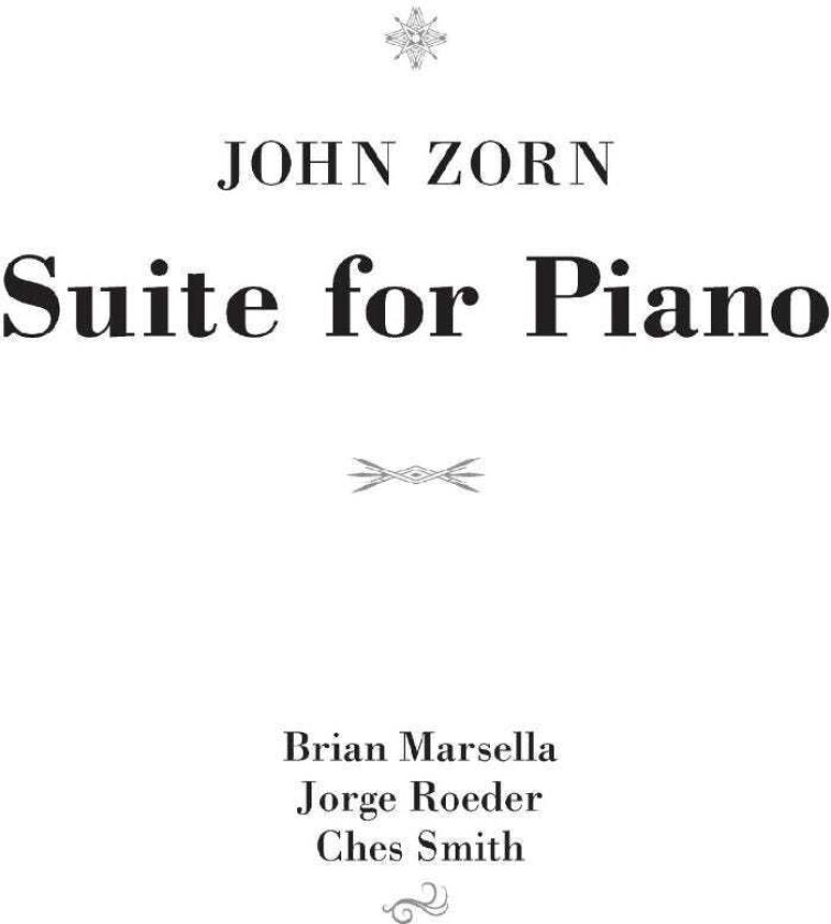 John Zorn Suite For Piano CD