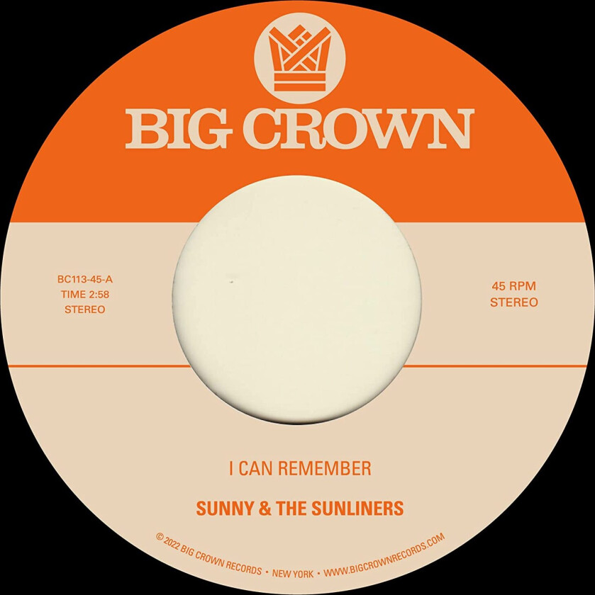 Sunny & The Sunliners I Can Remember/Sitting in the Park LP/Vinyl