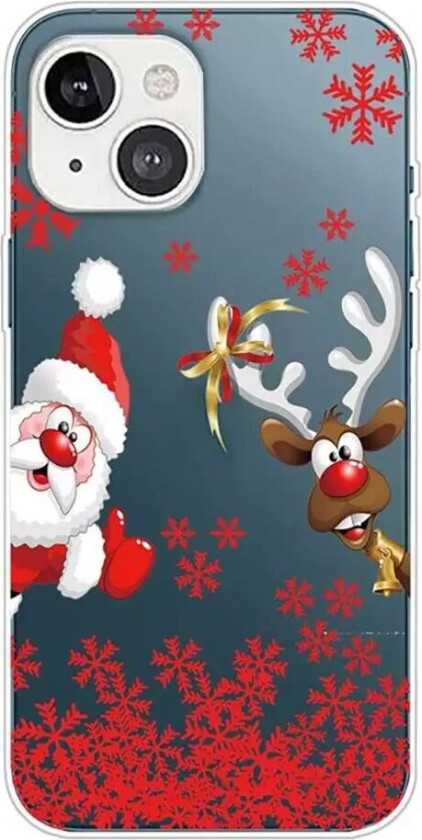 iPhone 14 TPU Plast Jul Deksel - Nissen og Reinsdyr