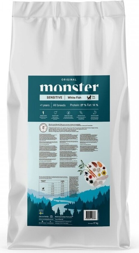 Bilde av Monster Dog Adult All Breed Sensitive White Fish (17 kg)