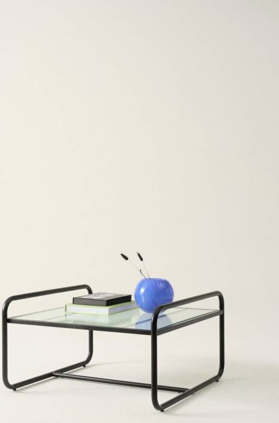 sofabord 80x80 cm Svart marmor izmir/røykfarget mattsvart