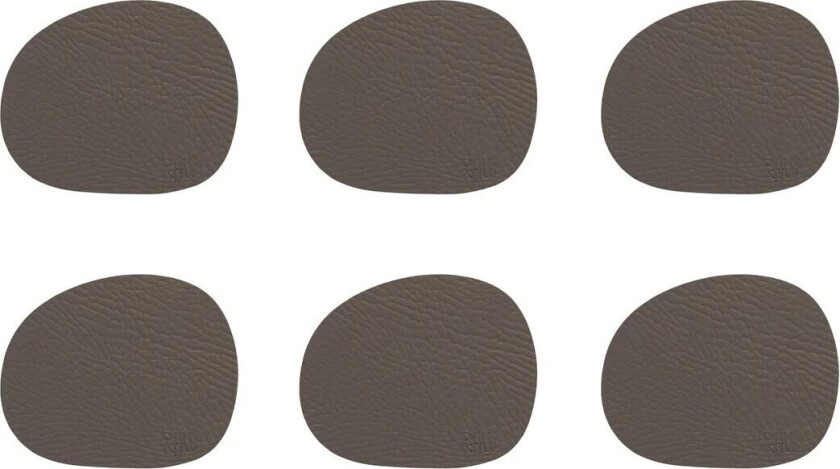 Aida Raw glassunderlag lær 6-stk. Clay (brun)