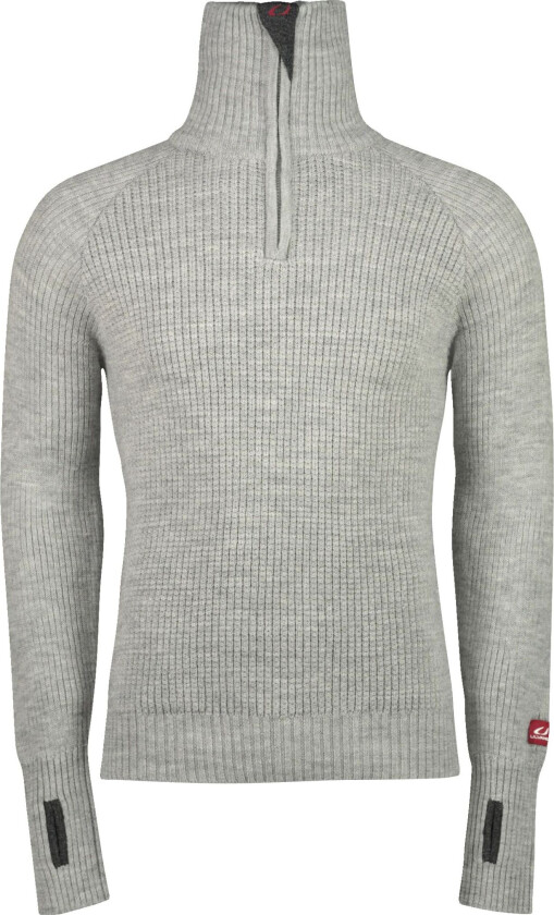 Rav sweater w/zip, ullgenser, unisex Grå Melert