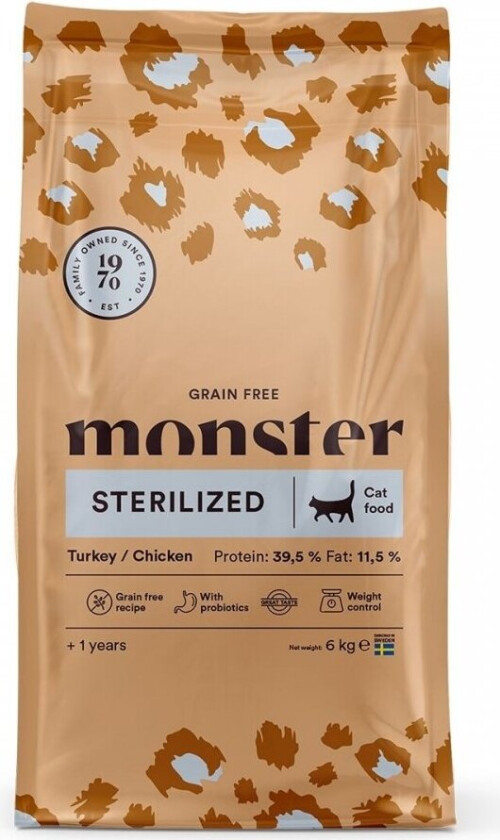 Monster Cat Adult Grain Free Sterilized Turkey & Chicken (6 kg)