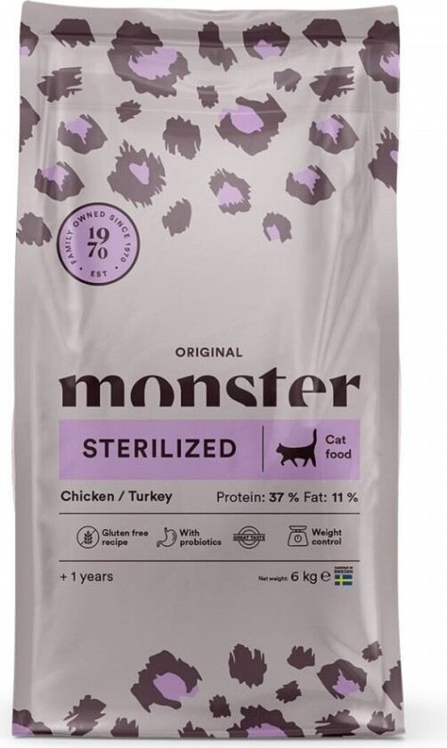 Monster Cat Adult Original Sterilized Chicken and Turkey (6 kg)