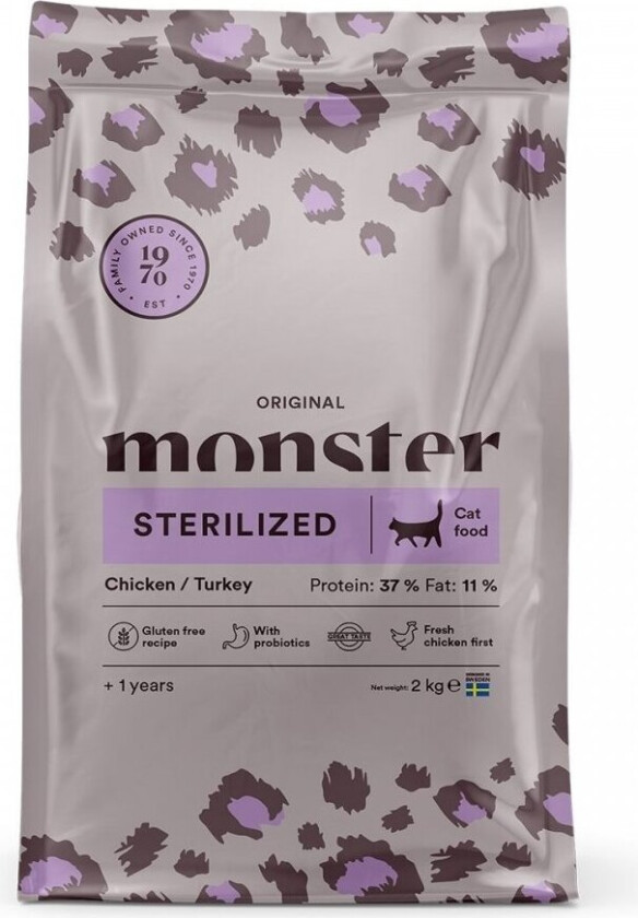 Monster Cat Adult Original Sterilized Chicken and Turkey (2 kg)
