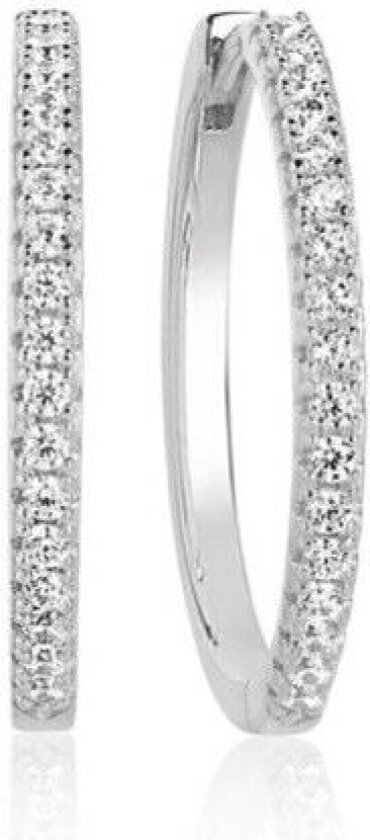 Ella X Grande Sterlingsølv Øredobber Med Zirconia SJ-E22030-CZ-SS