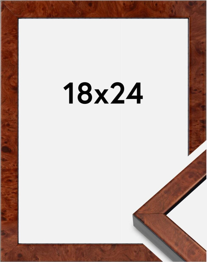 Ramme Hermes Akrylglass Burr Walnut 18x24 Cm