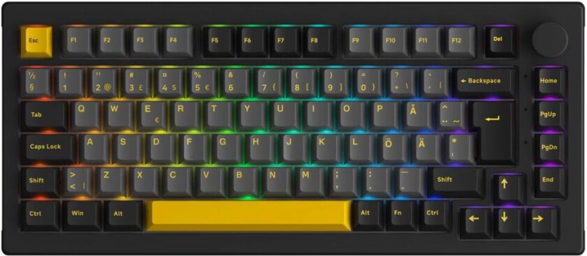 5075b Plus-S Black/gold Trådløst Hotswap Tastatur [ Cs Jelly Purpl