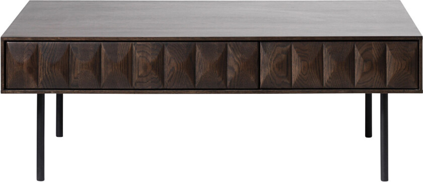 Latina sofabord 2 skuffer brun.